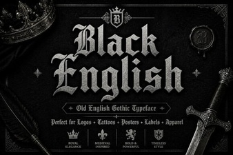 Creative Typography with Black English Fonts