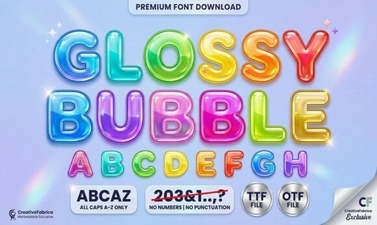 Modern Designs with Glossy Bubble Letter Fonts